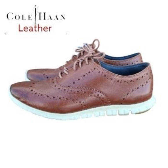 Cole Haan Zerogrand Wingtip Brown Leather Oxford Casual Loafer Dres Shoe Women 8 - Picture 2 of 9